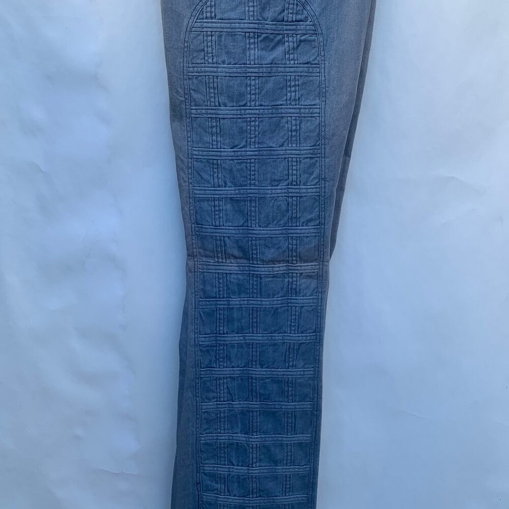 Women's Bell Bottom 100% Cotton Jeans Mad Man Waist Size 34 Made in Hong Kong